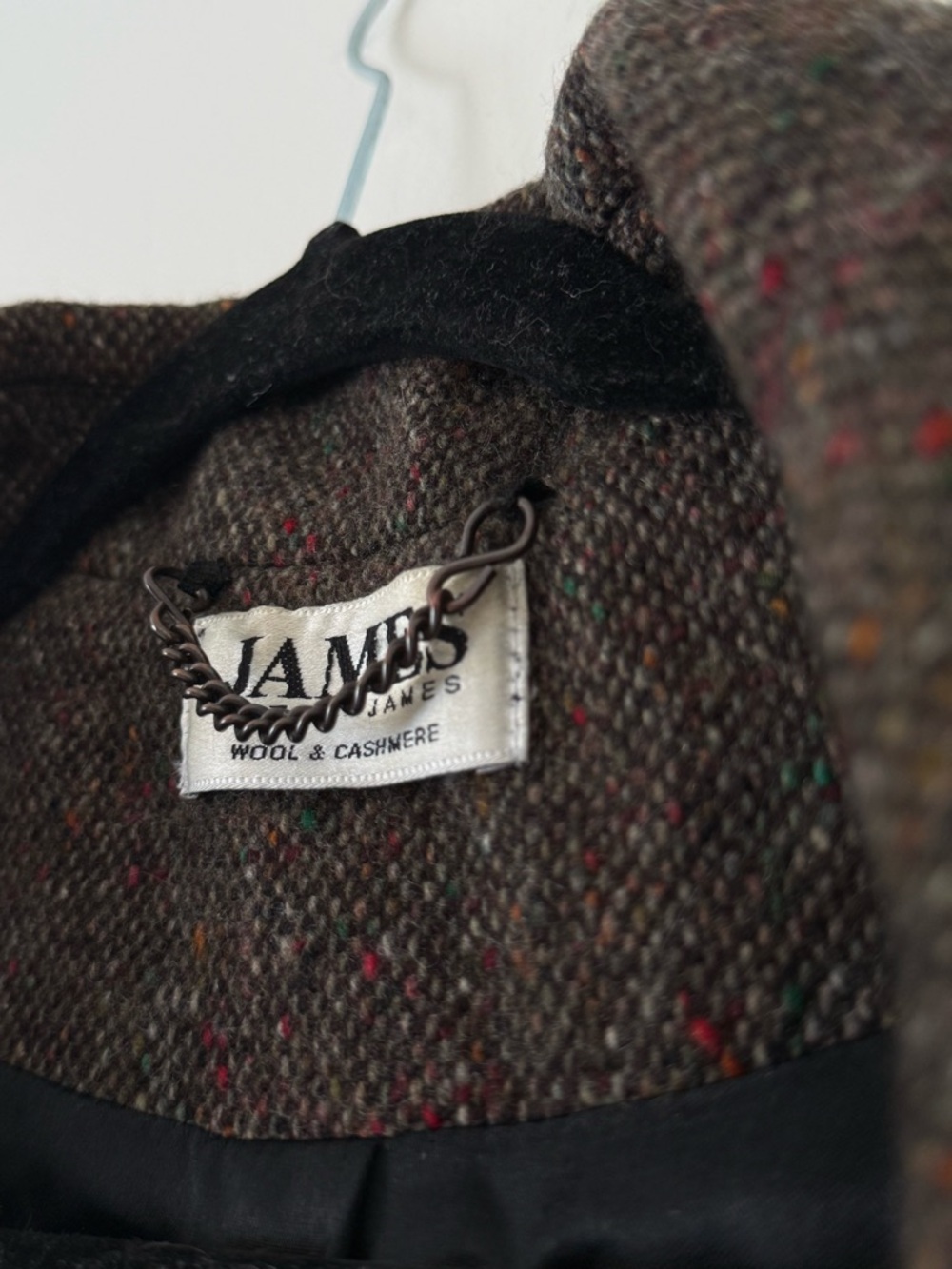 Vintage Peter James Men's XL Brown Wool Cashmere Zip-Up Jacket Sweater Luxury - Picture 10 of 16